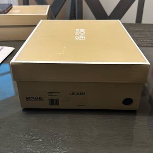 Michael Kors, Harper Suede Open Toe Ankle Boot, Size 8.5